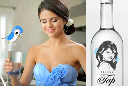 selena gomez tap water bottle. non-goth Selena Gomez has