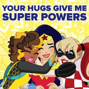 Bumblebee, Wonder Woman, and Harley Quinn a la "DC Super Hero Girls"